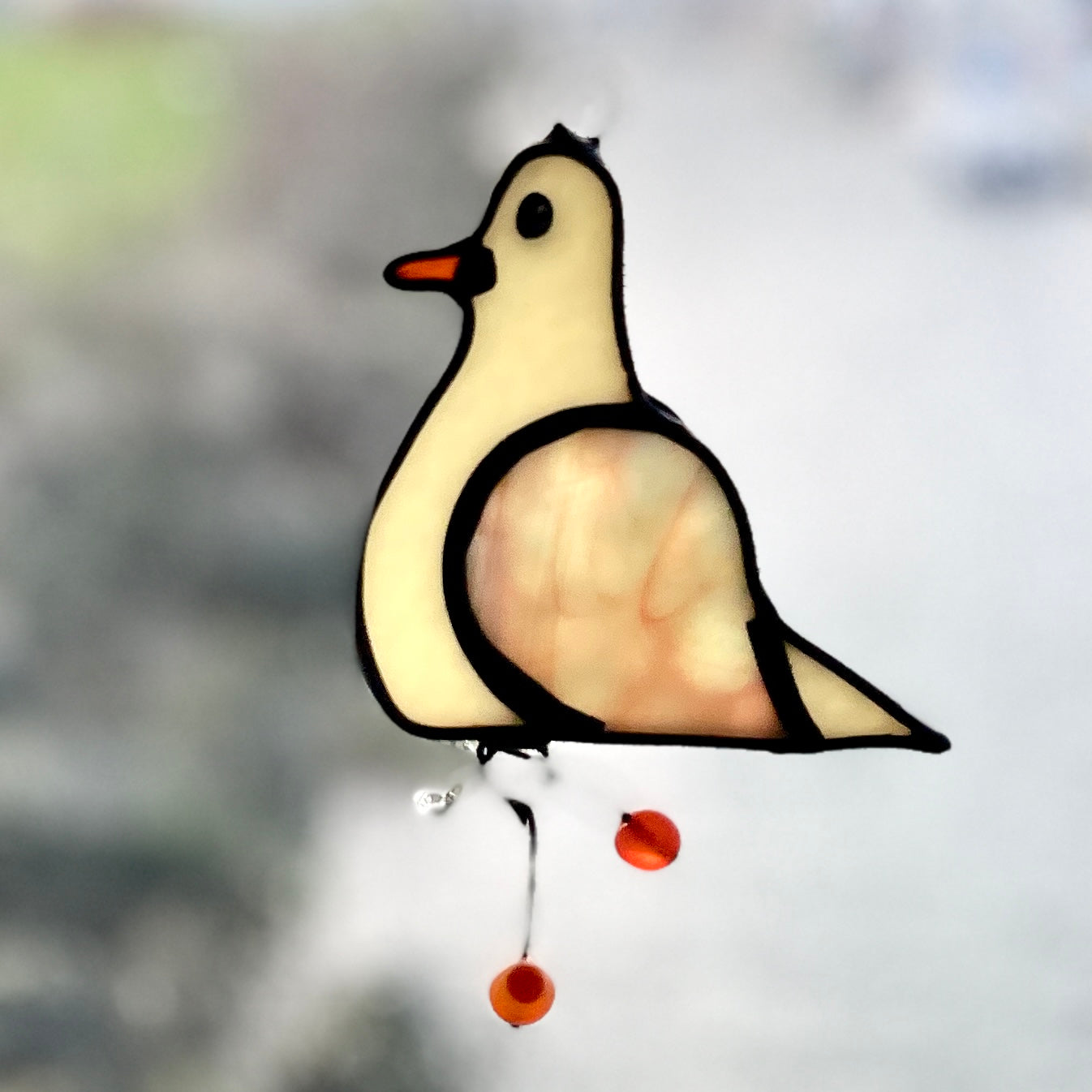 Port Townsend Seagull Suncatcher: Handcrafted Stained Glass from Chums